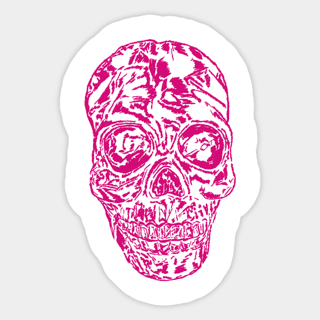 Pink Skull Sticker by MMArt